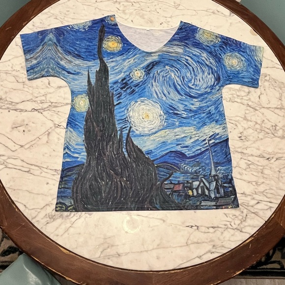 Artistic Starry Night Women's Blouse - Picture 8 of 10